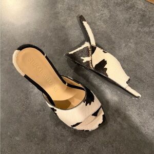 Stuart Weitzman, Calf Hair Leather, Animal Print, Open Toe, Wedge